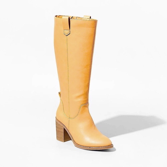 Davina Heeled Riding Boots, Universal Thread Tan Camel Davina Knee High Boots - Picture 1 of 6